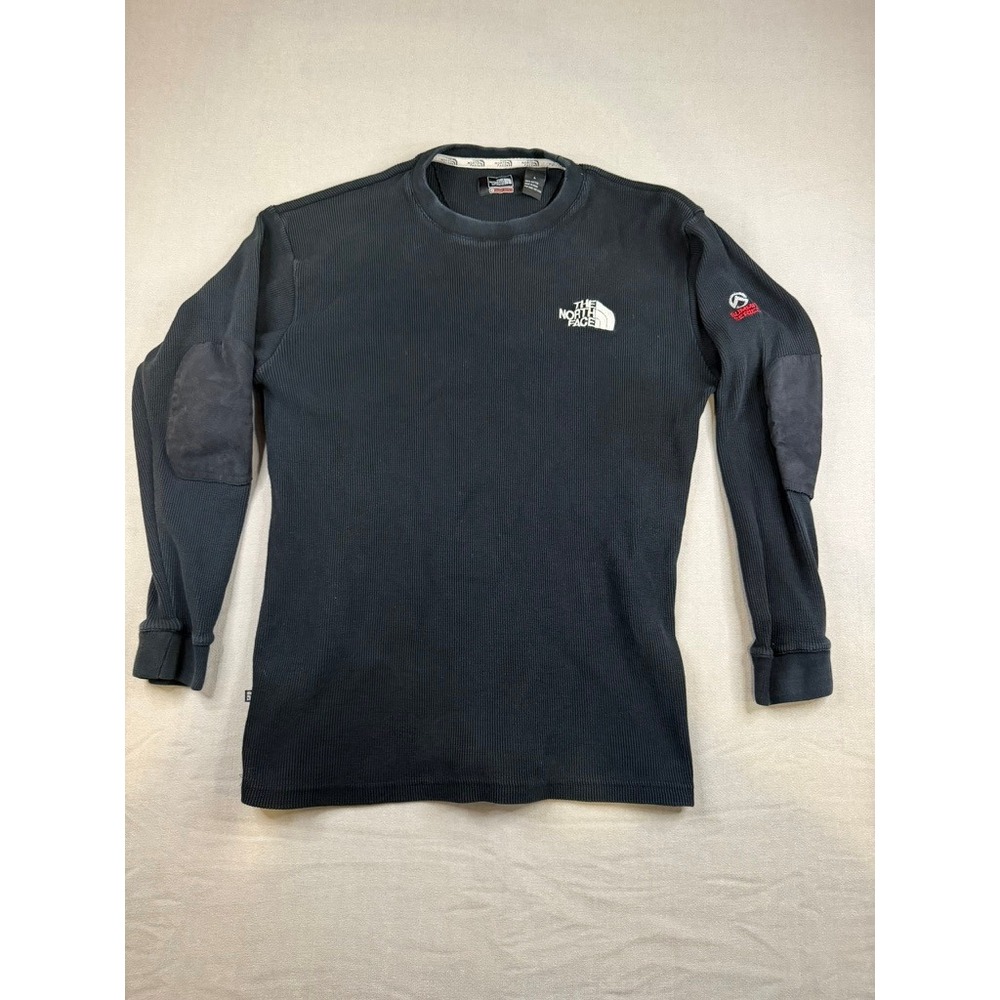 VTG North Face Summit Series Mens Large Black Waffle Knit Thermal Long Sleeve
